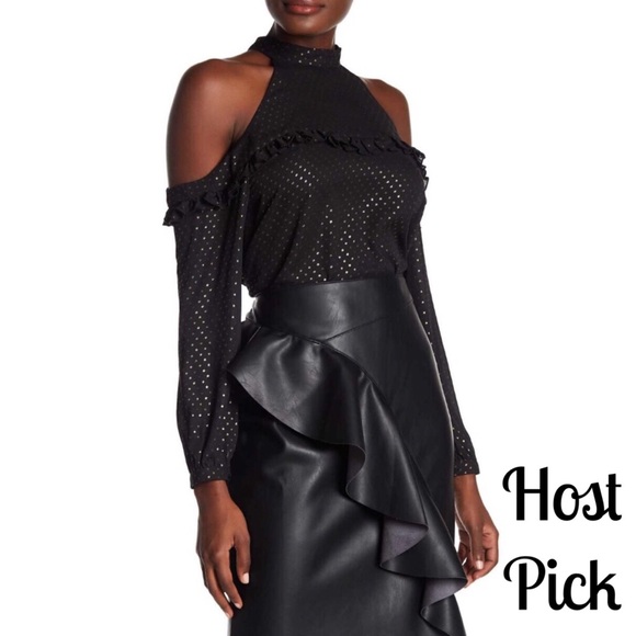 Supply & Demand Tops - Blouse : NWT Cold Shoulder Blouse with Stars